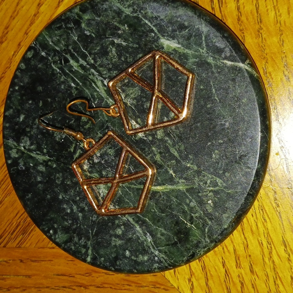⭐️4/$20❤️Rose Gold Pentagon Earrings